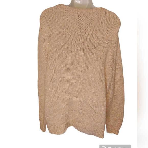 St.Johns Bay 1x Tan W Silver Threads Sweater Y2k - Picture 5 of 6